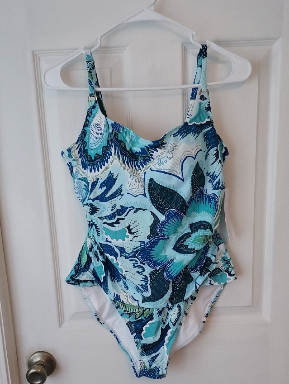 Blue Floral One-Piece Swimsuit